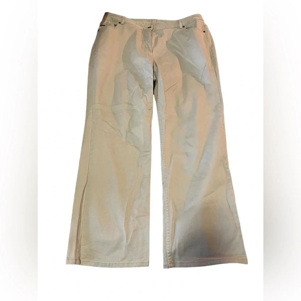 EUC Charter Club Women’s Beige Denim Pants 16W - Picture 1 of 2